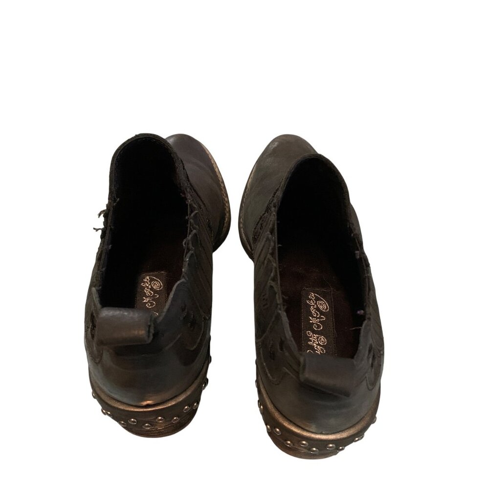 Naughty Monkey Women's Ankle‎ Boots Studded Black Leather Sz 8  Western Moto Y2K - Picture 4 of 11